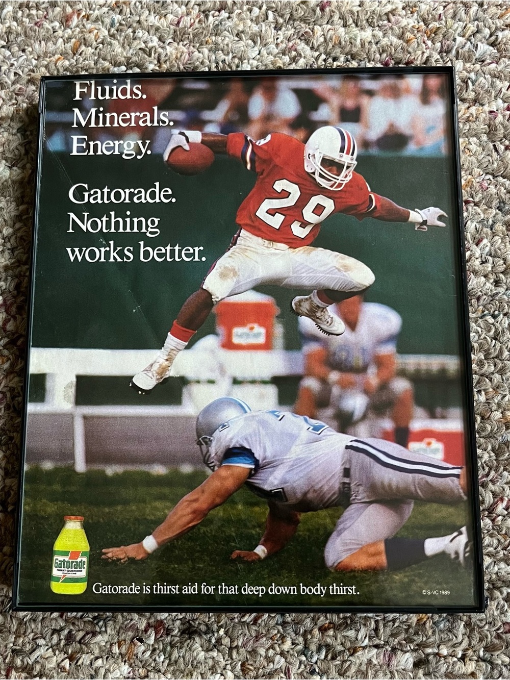 Gatorade Vintage Football Wall Frame - Red & White Action Print
